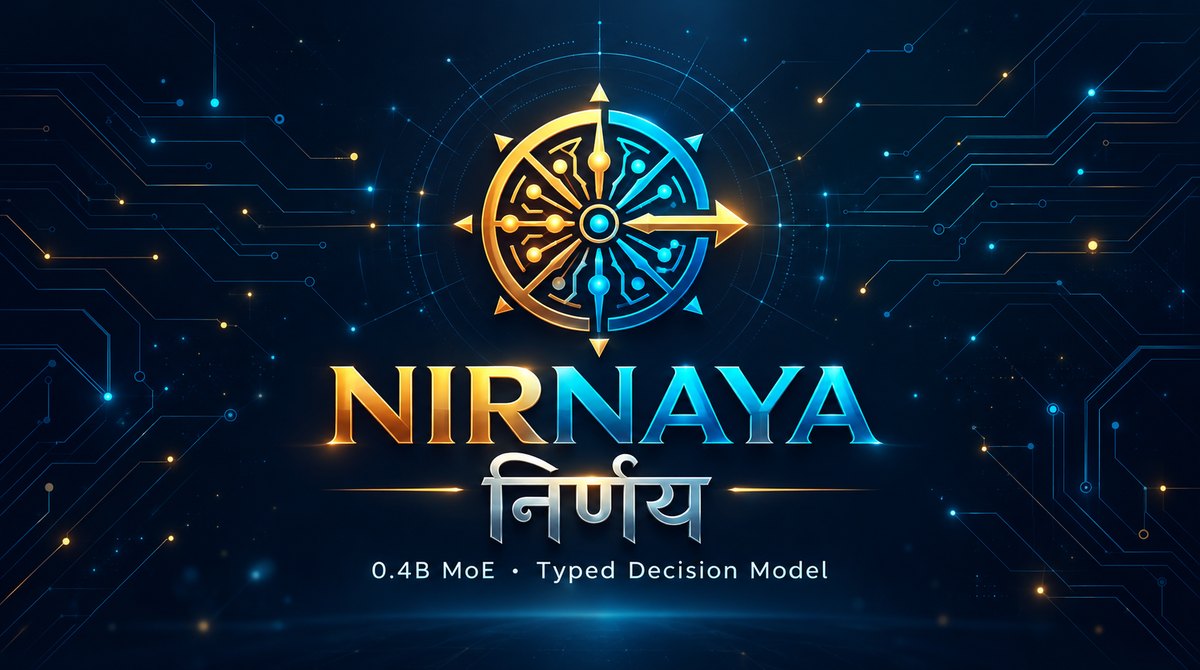Nirnaya, निर्णय: 0.4B MoE typed decision model